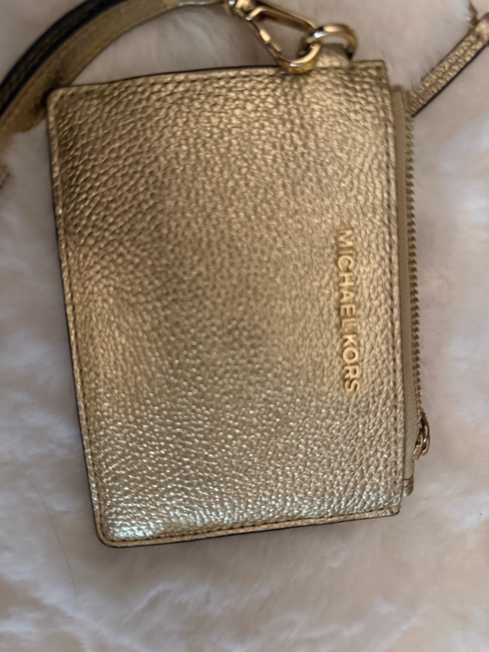 Michael Kors Metallic Gold Card Case with ID Window